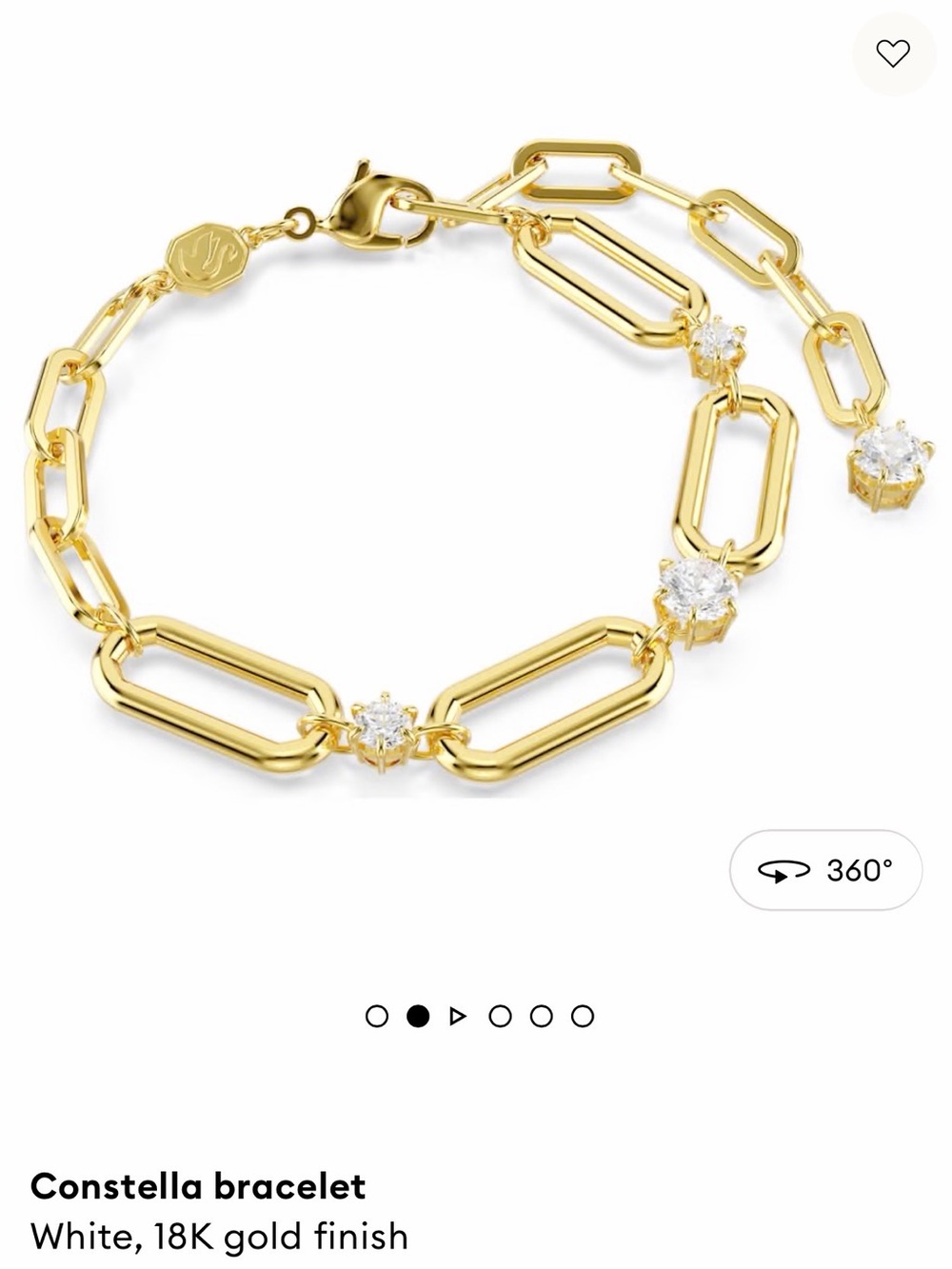Swarovski Gold Link Bracelet with White Crystals